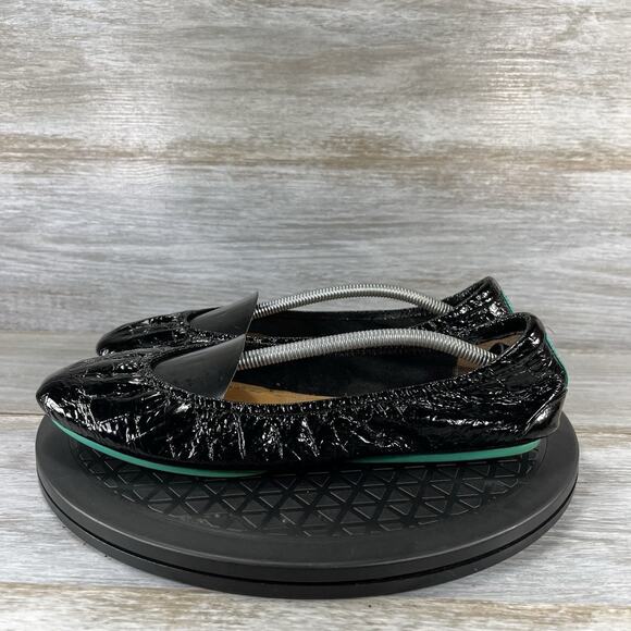 Tieks By Gavrieli Women’s Obsidian Black Patent Leather Ballet Flats Size 9 - Picture 1 of 8